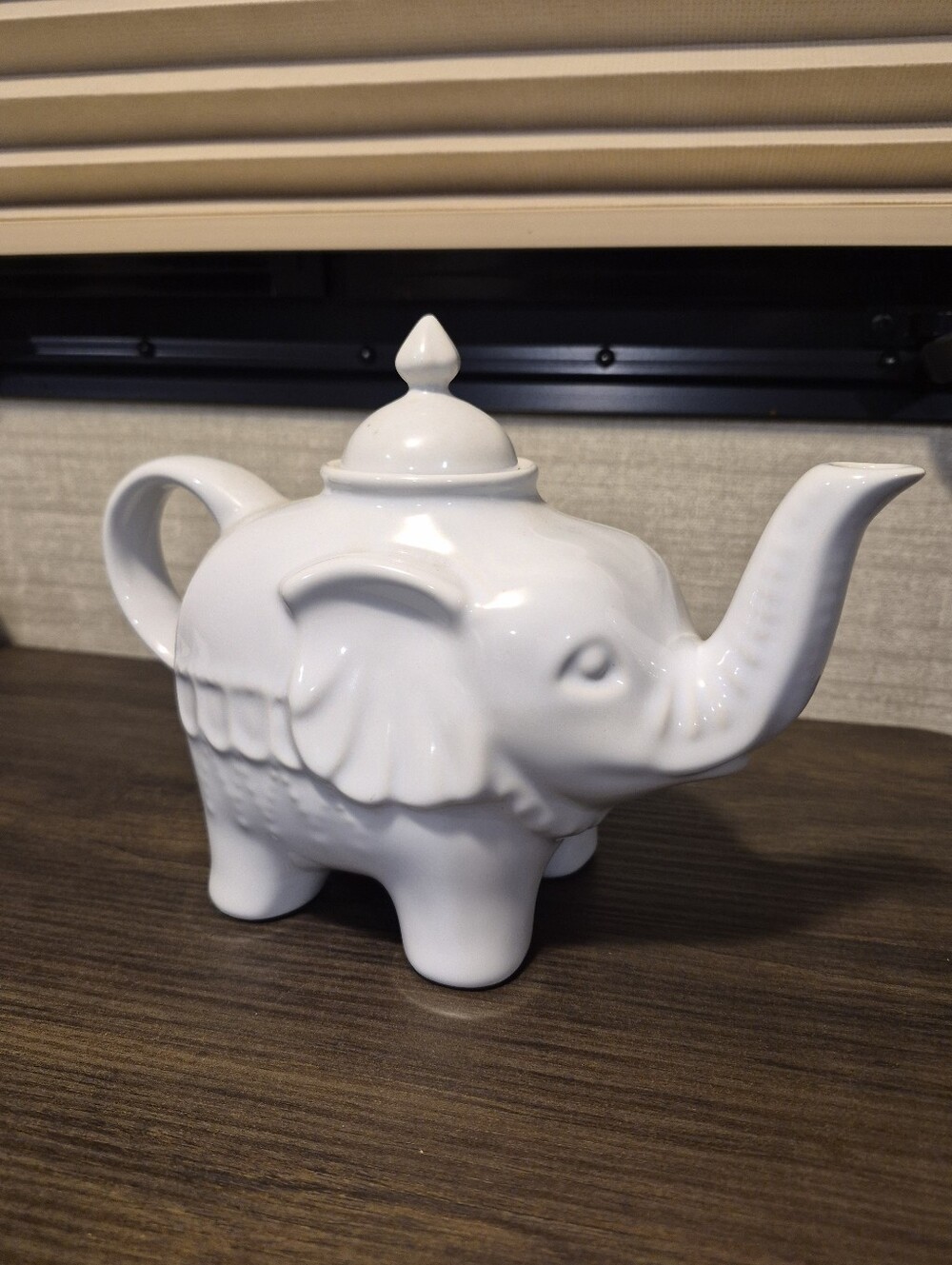 White Ceramic Elephant Teapot
